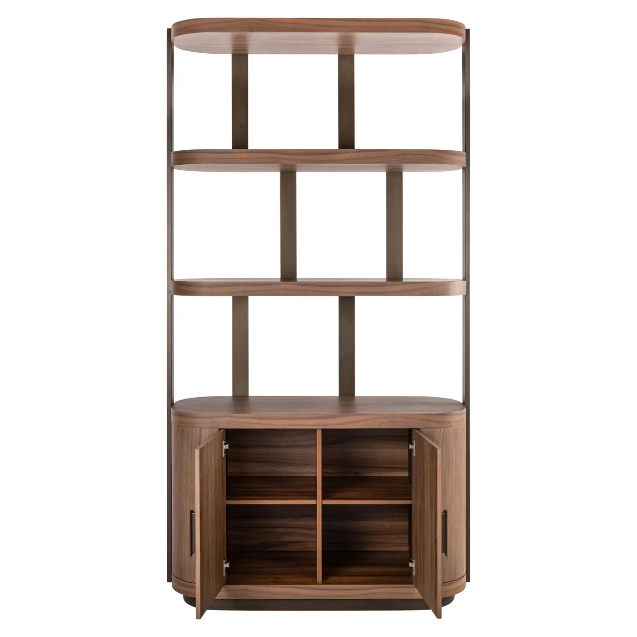 Richmond Interiors Windsor Walnut Brown Wood Display Cabinet