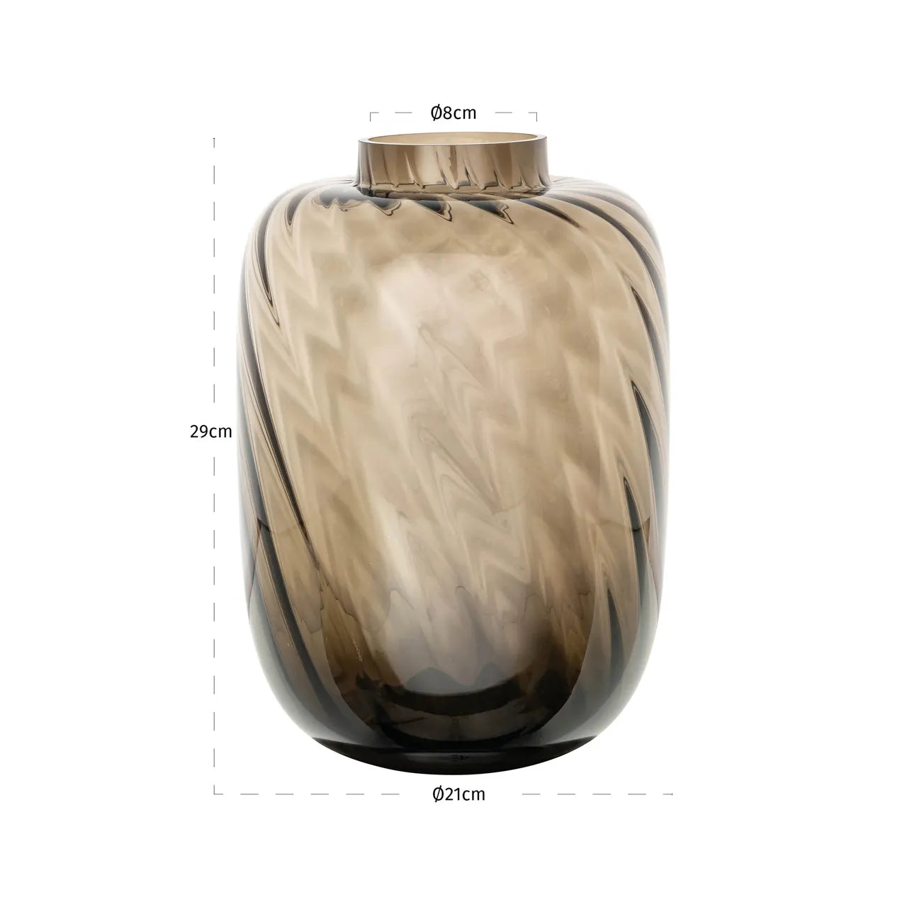 Richmond Interiors Elora Brown Glass Vase Small