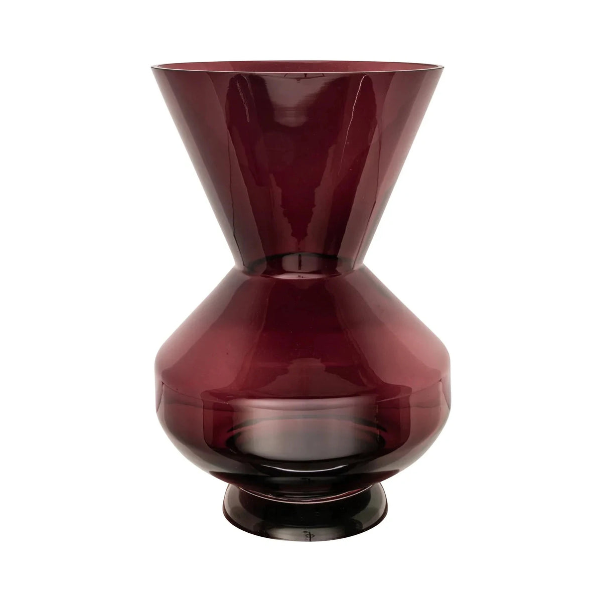 Richmond Interiors Veya Burgundy Glass Vase