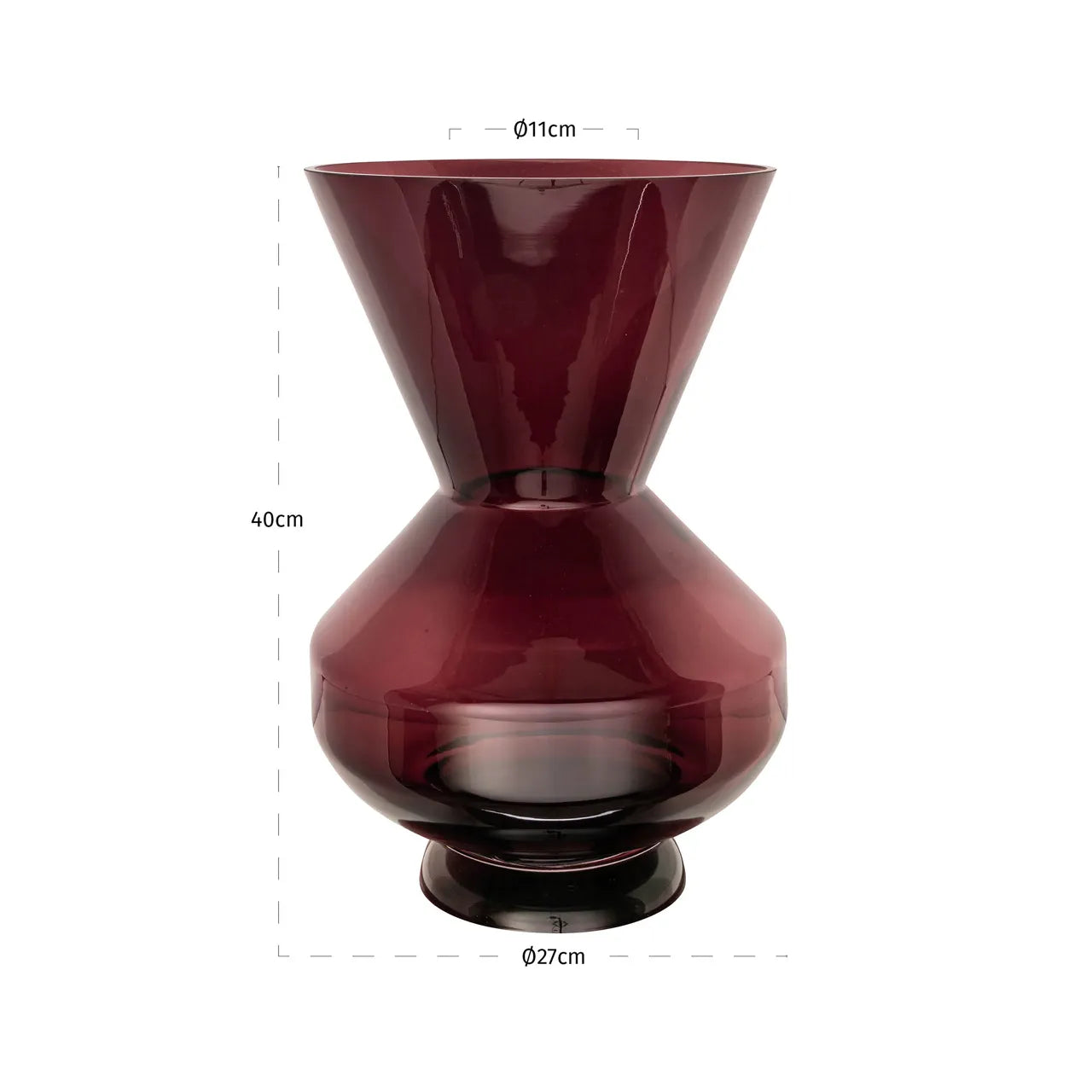 Richmond Interiors Veya Burgundy Glass Vase