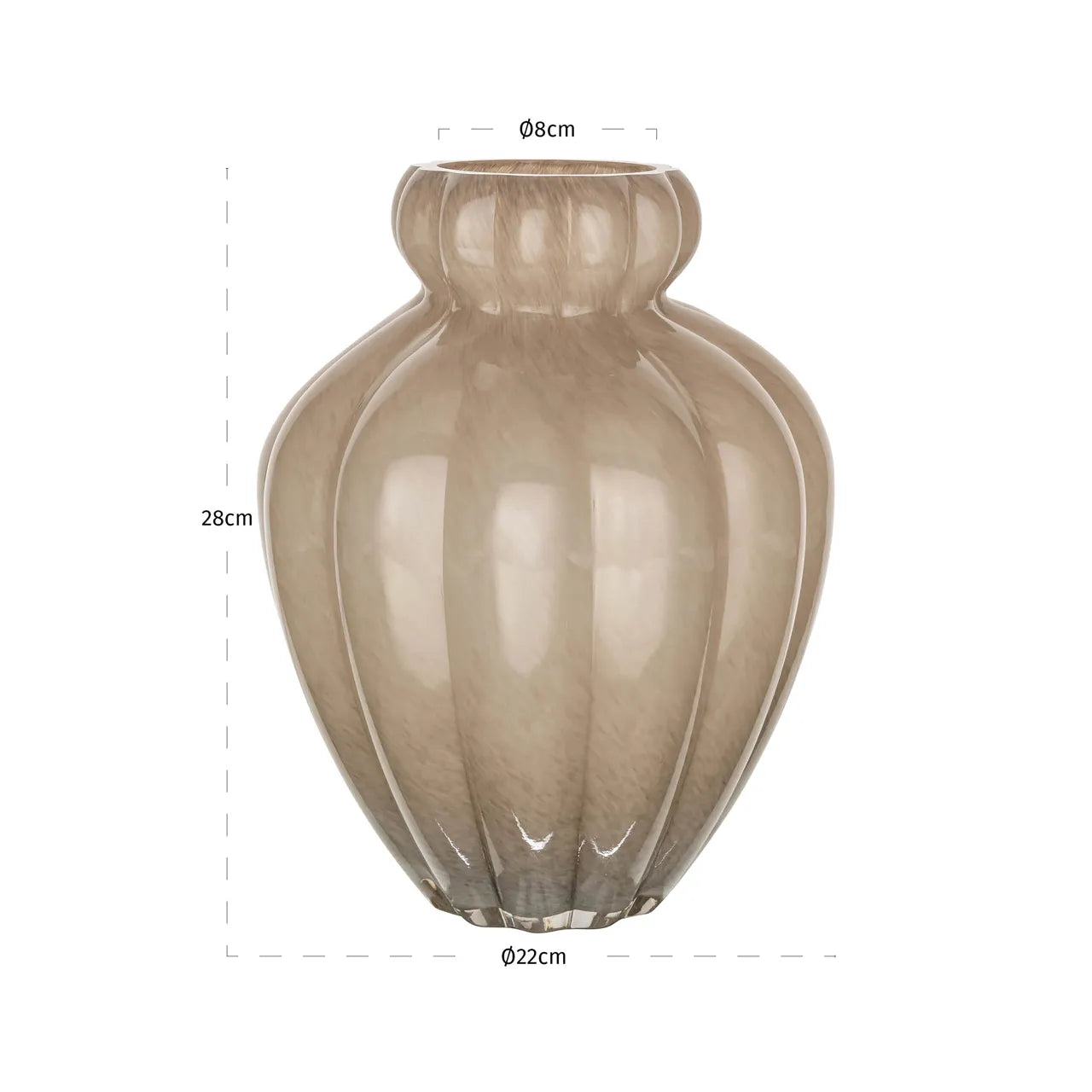 Richmond Interiors Velora Taupe Glass Vase Small