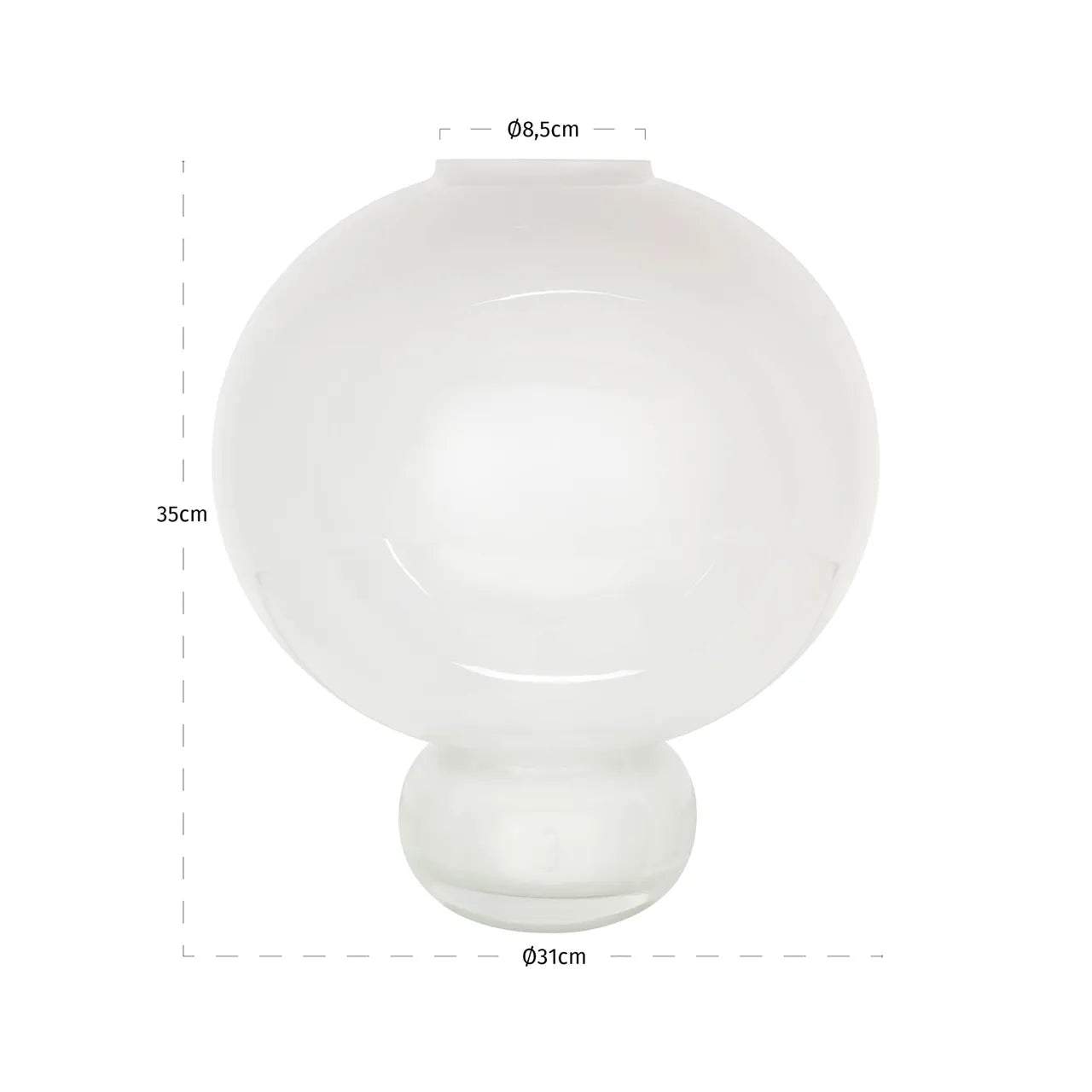 Richmond Interiors Mireva White Glass Vase