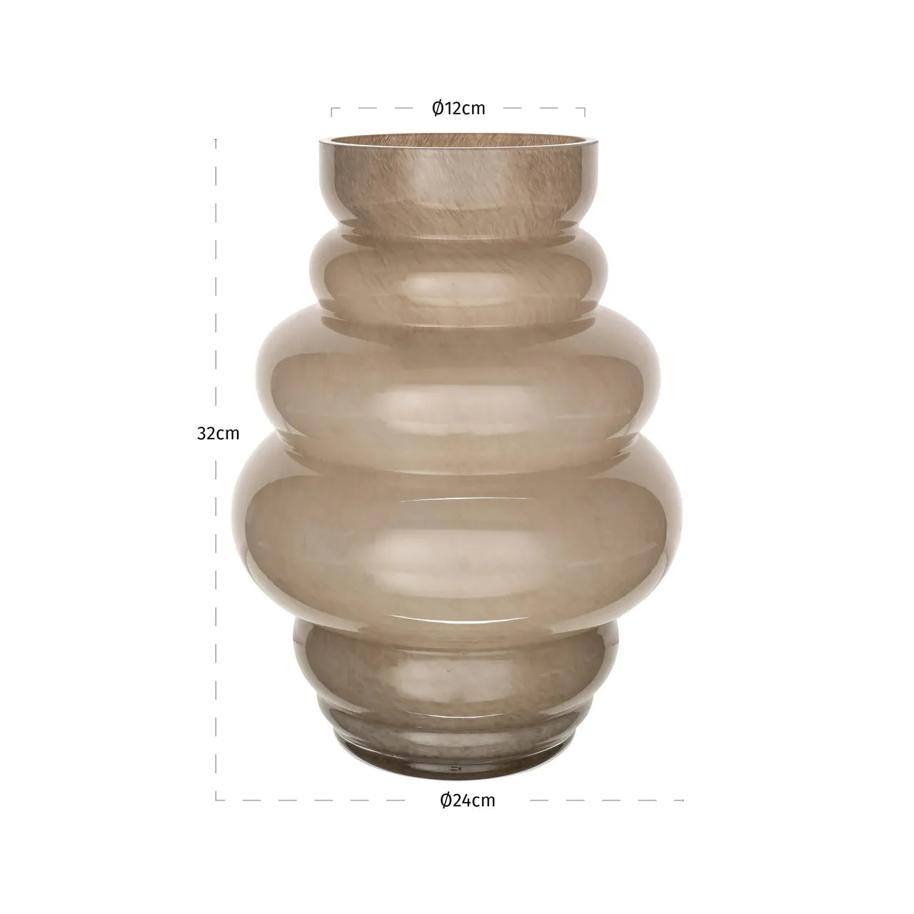 Richmond Interiors Velora Taupe Glass Vase Large