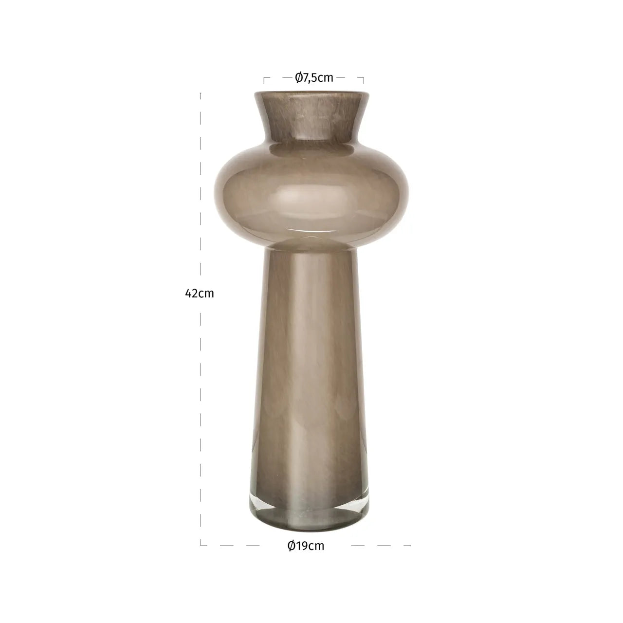 Richmond Interiors Lunor Taupe Glass Vase Large