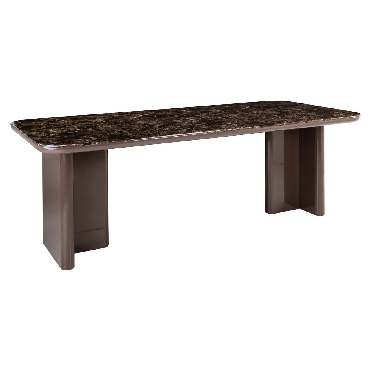 Richmond Interiors Almundi Chocolate Brown Faux Marble Dining Table 230cm