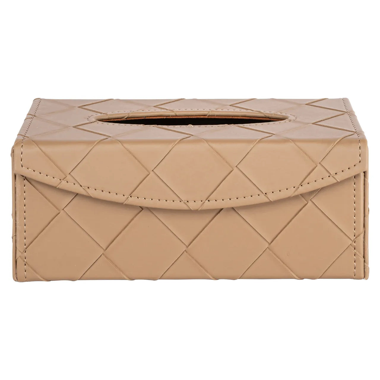 Richmond Interiors Molly Beige Faux Leather Tissue Box