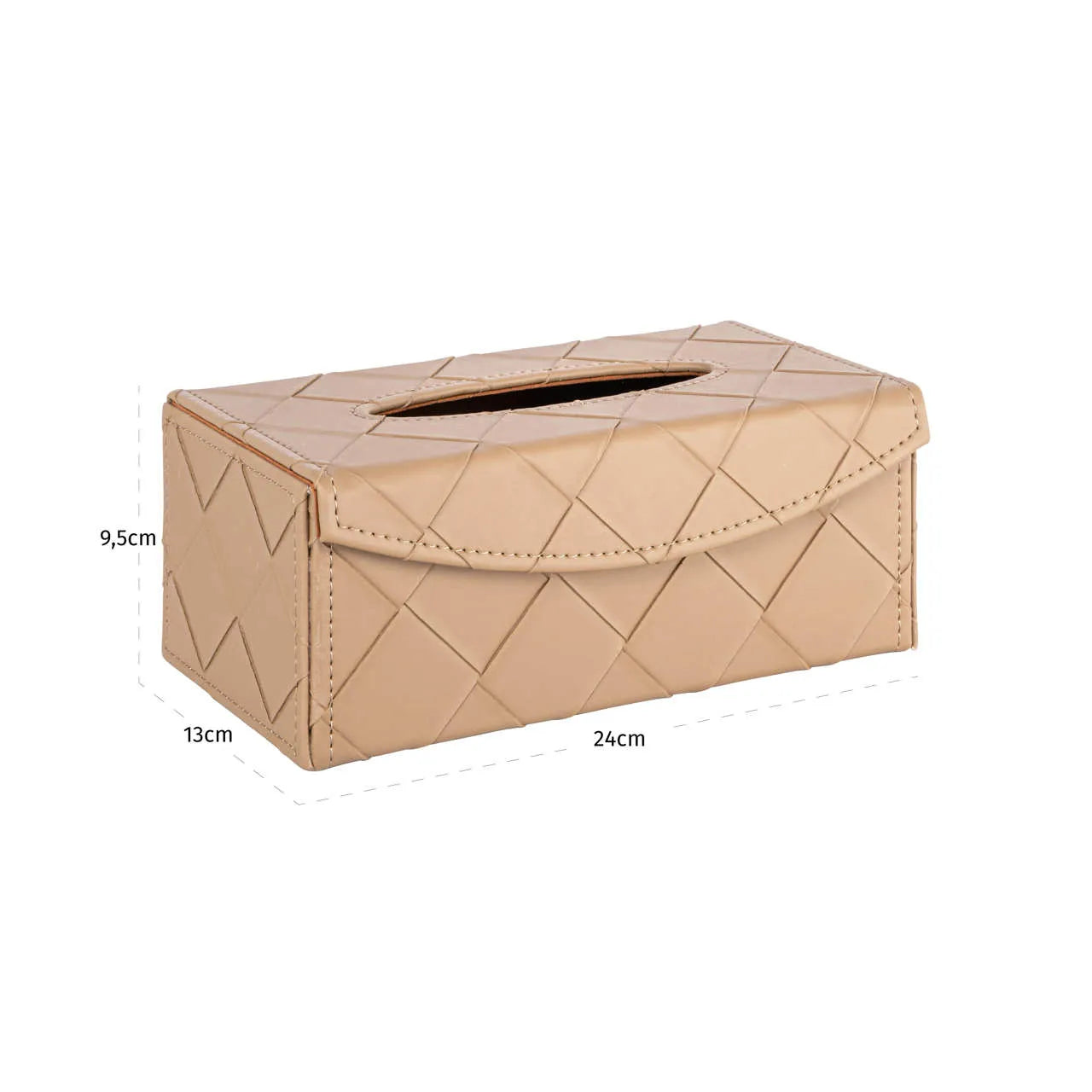 Richmond Interiors Molly Beige Faux Leather Tissue Box