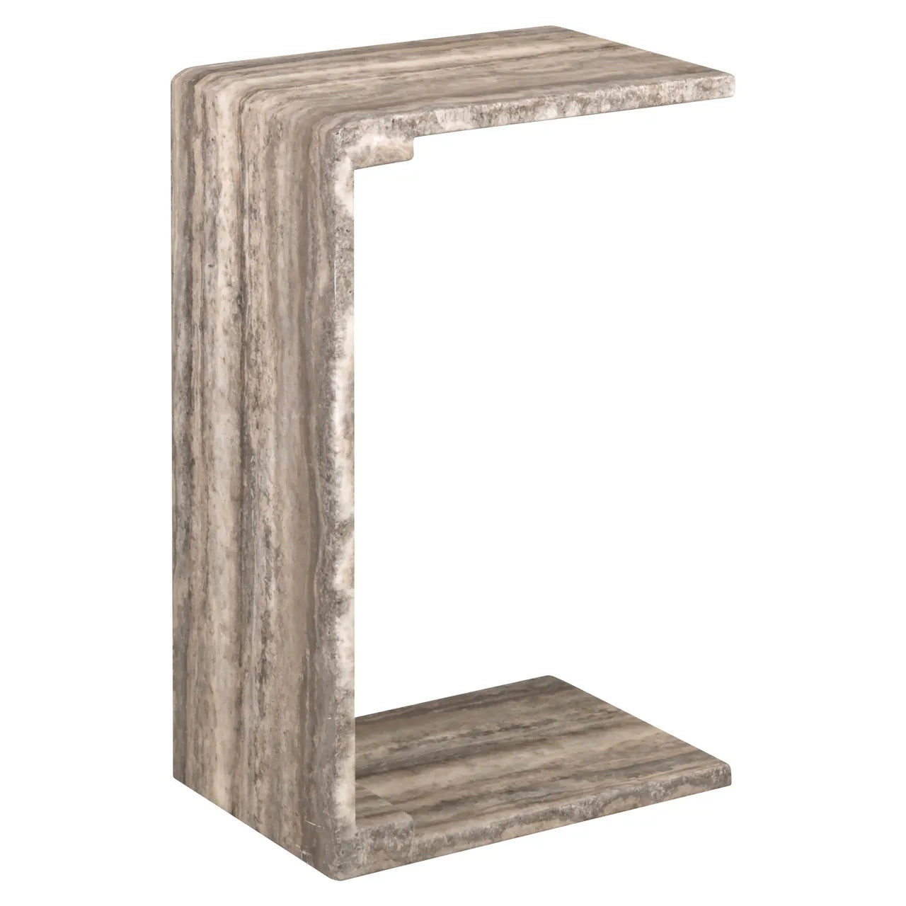 Richmond Interiors Dulce Grey/White Guangxi Marble Side Table