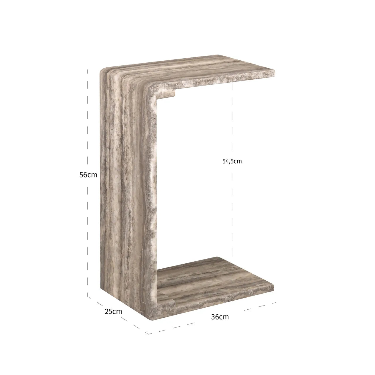 Richmond Interiors Dulce Grey/White Guangxi Marble Side Table