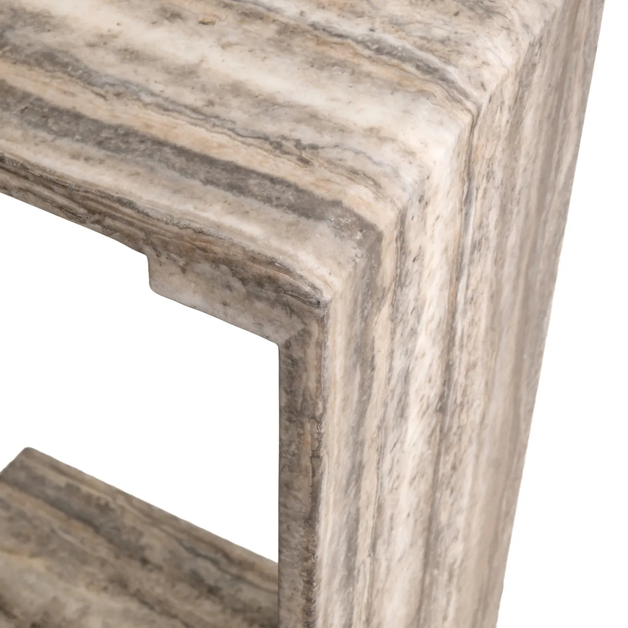 Richmond Interiors Dulce Grey/White Guangxi Marble Side Table
