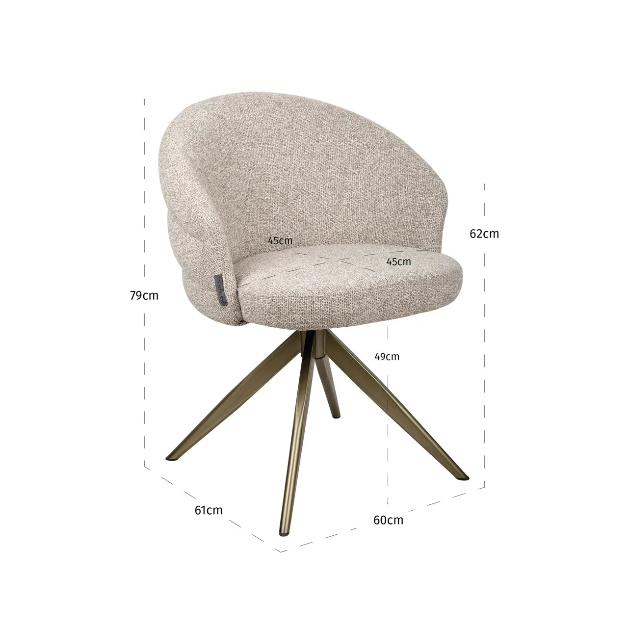 Richmond Interiors Zendaya Cayenne Brown Swivel Dining Chair