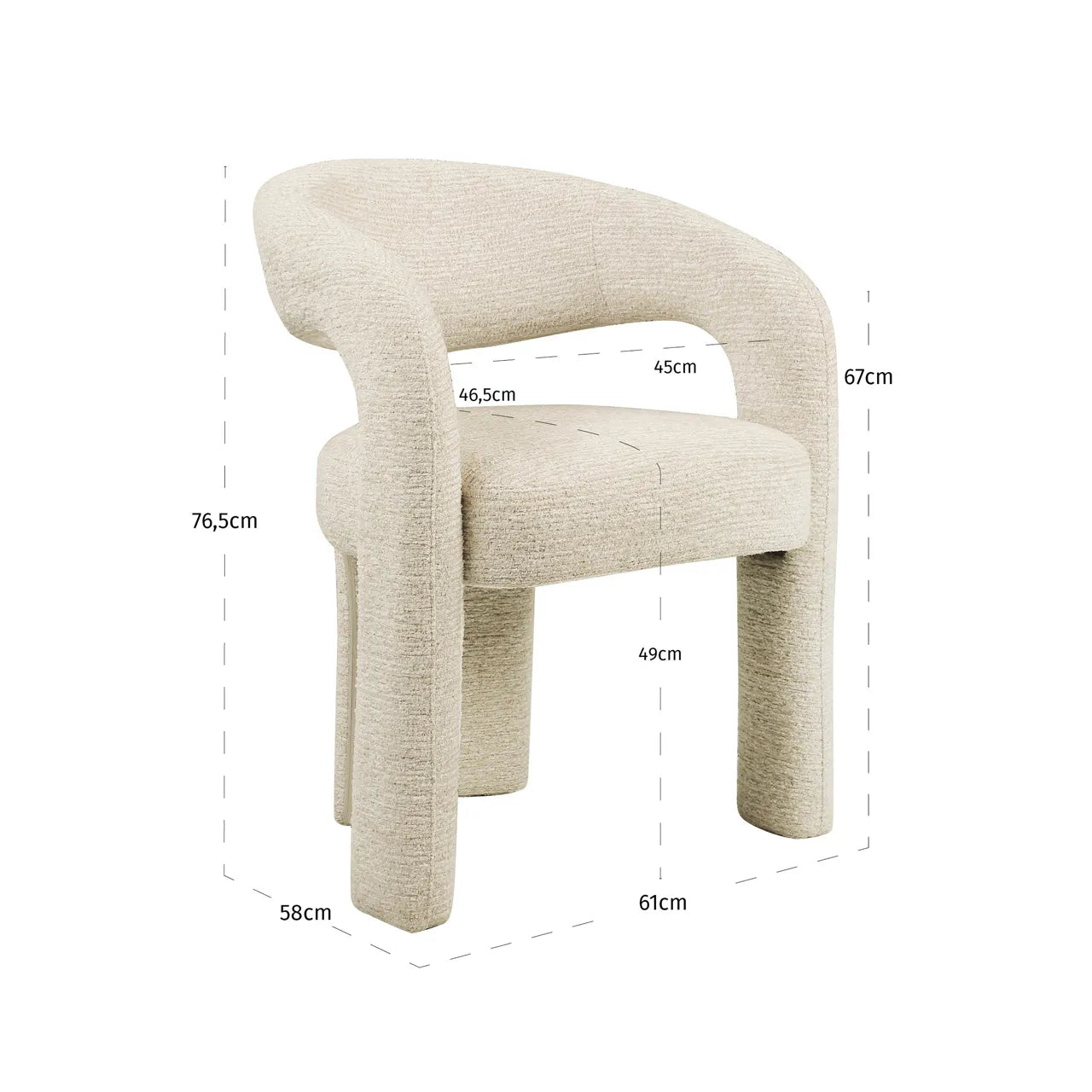 Richmond Interiors Soho Natural Chenille Dining Chair