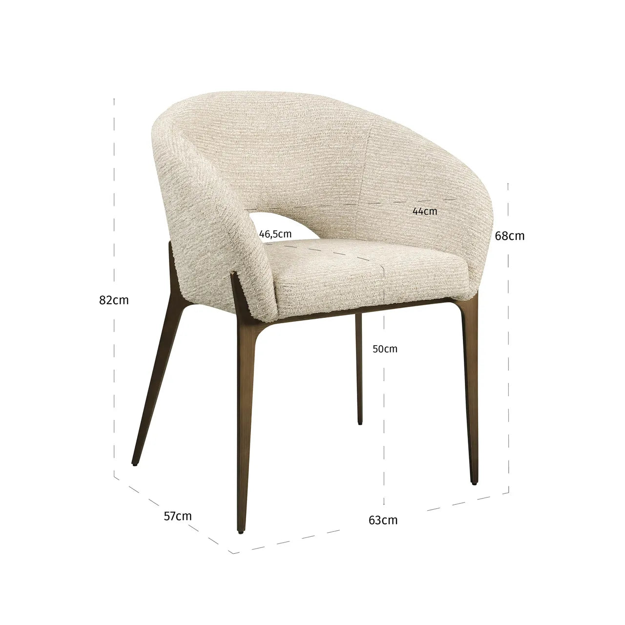 Richmond Interiors Kenzi Natural Chenille Dining Chair