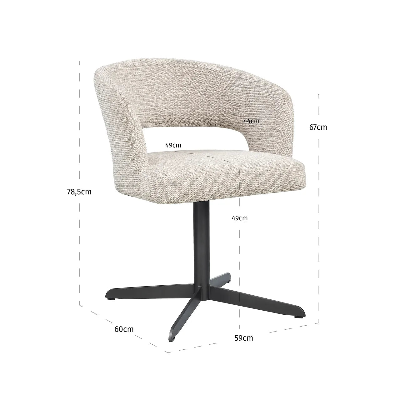 Richmond Interiors Blanca Taupe Boucle Dining Chair