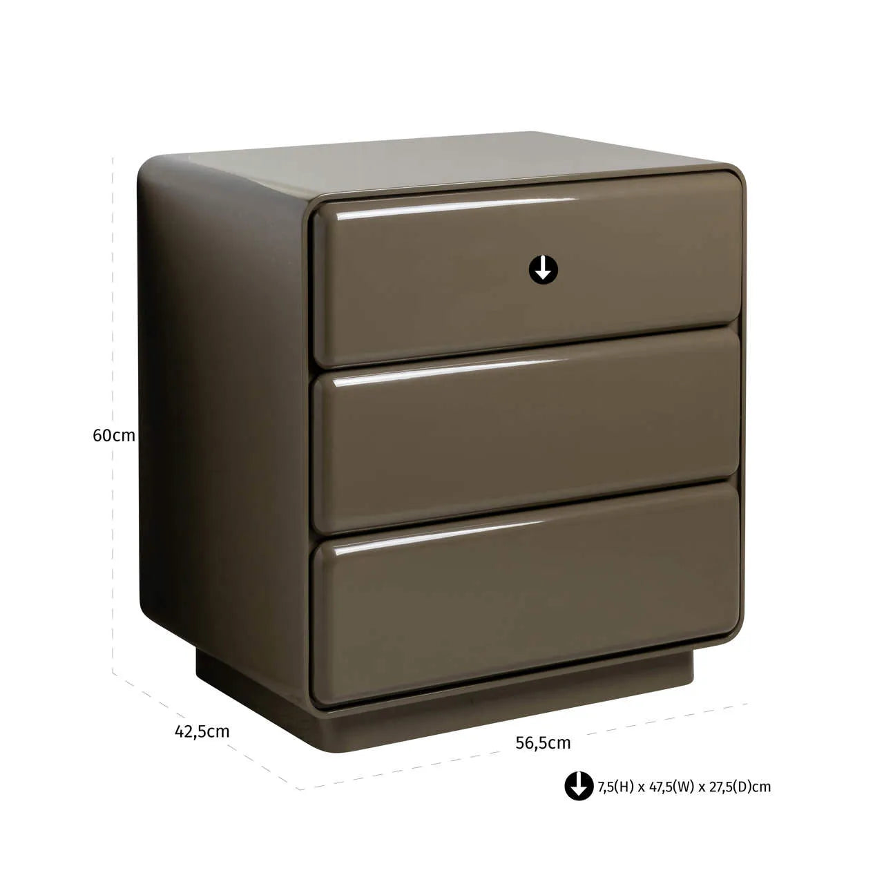 Richmond Interiors Demy Clay Green Wood Bedside Table