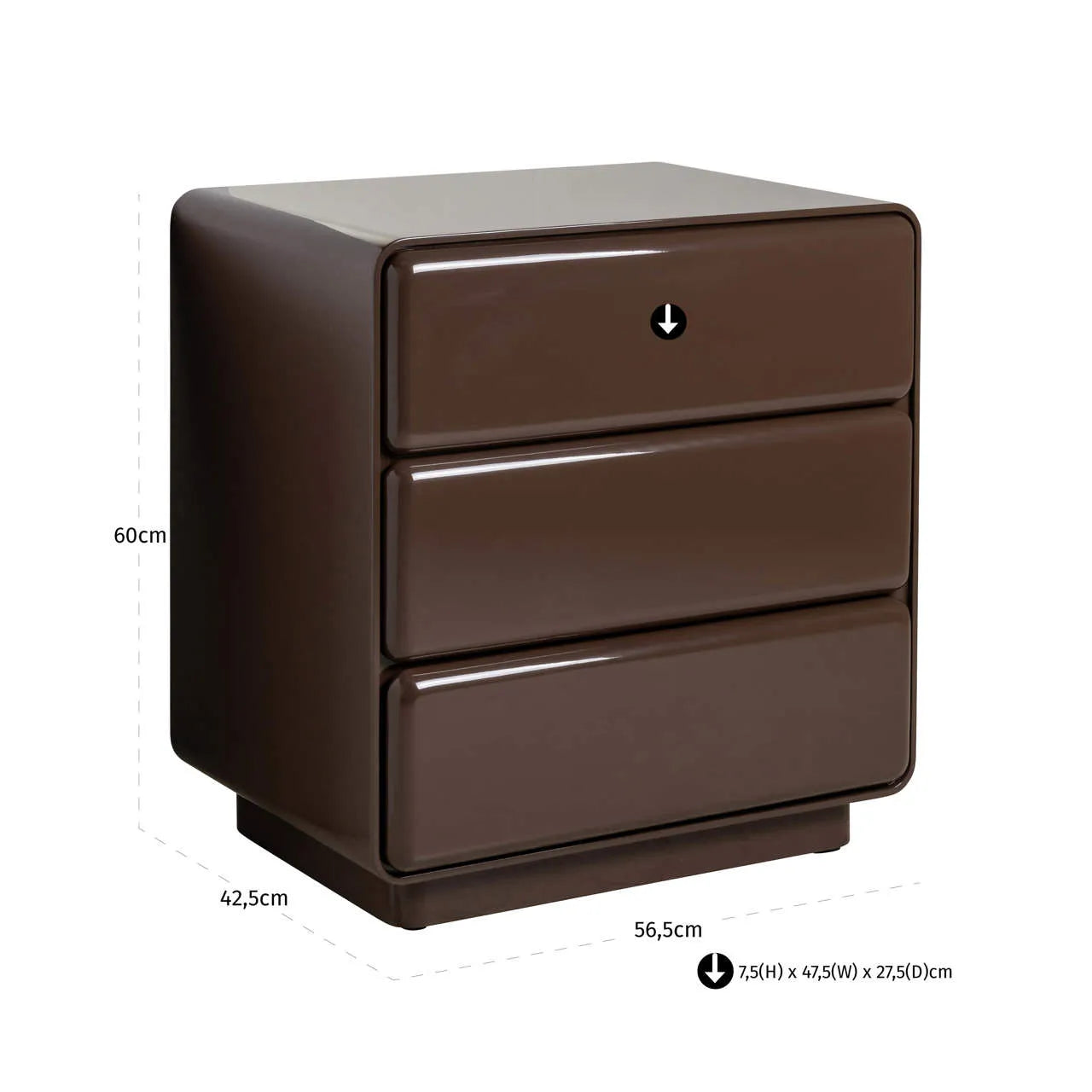 Richmond Interiors Demy Chestnut Brown Wood Bedside Table