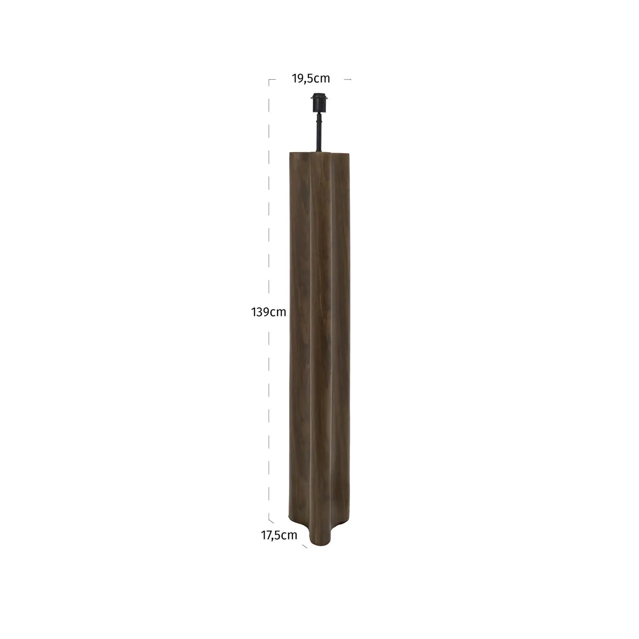 Richmond Interiors Jamy Walnut Brown Wood Floor Lamp