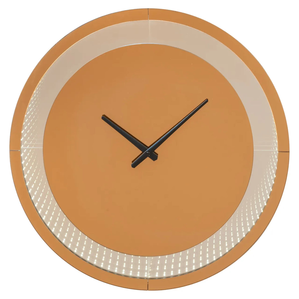 Richmond Interiors Julia Brown LED Clock Mirrored Glass Wall Light