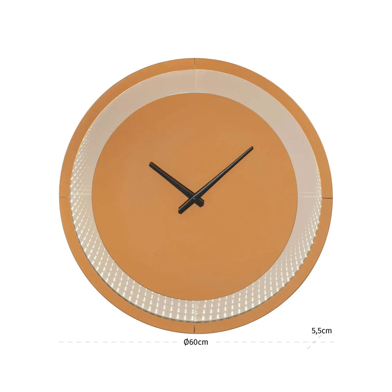 Richmond Interiors Julia Brown LED Clock Mirrored Glass Wall Light