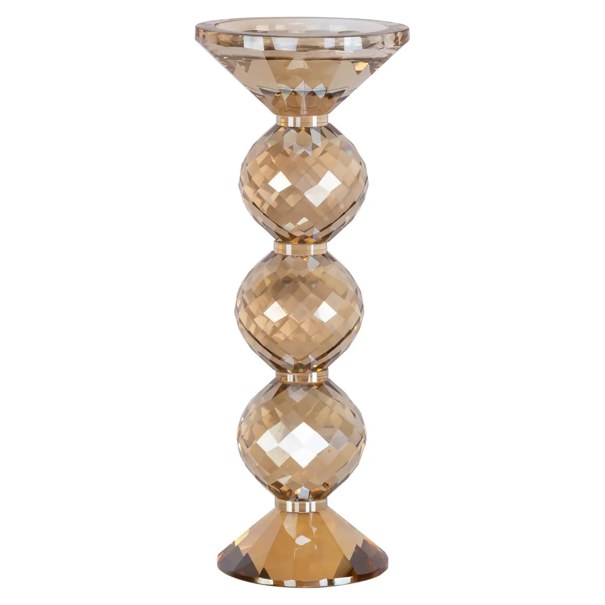 Richmond Interiors Channah Champagne Gold Crystal Candle Holder Small