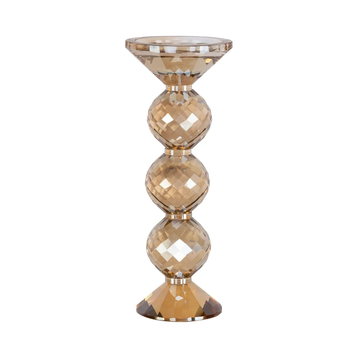 Richmond Interiors Channah Champagne Gold Crystal Candle Holder Small