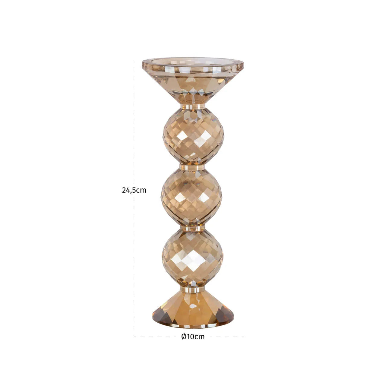 Richmond Interiors Channah Champagne Gold Crystal Candle Holder Small