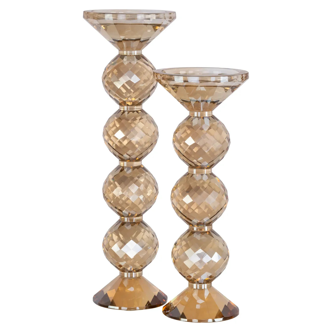 Richmond Interiors Channah Champagne Gold Crystal Candle Holder Small