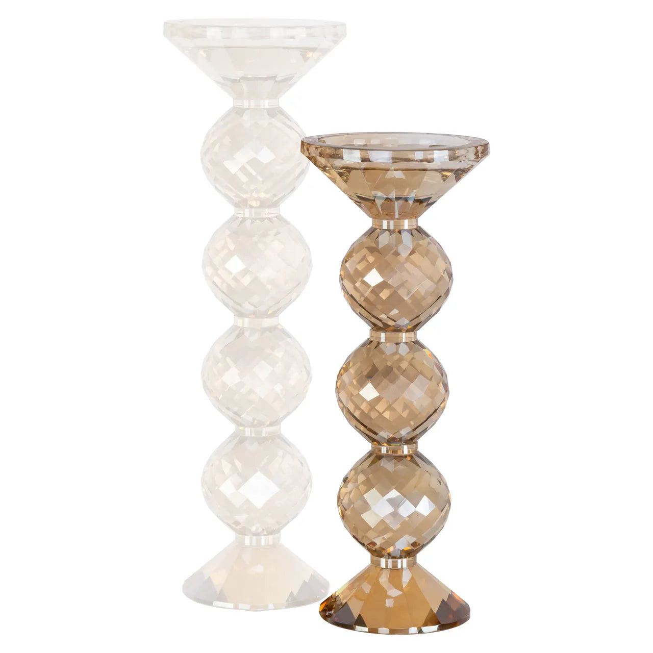Richmond Interiors Channah Champagne Gold Crystal Candle Holder Small