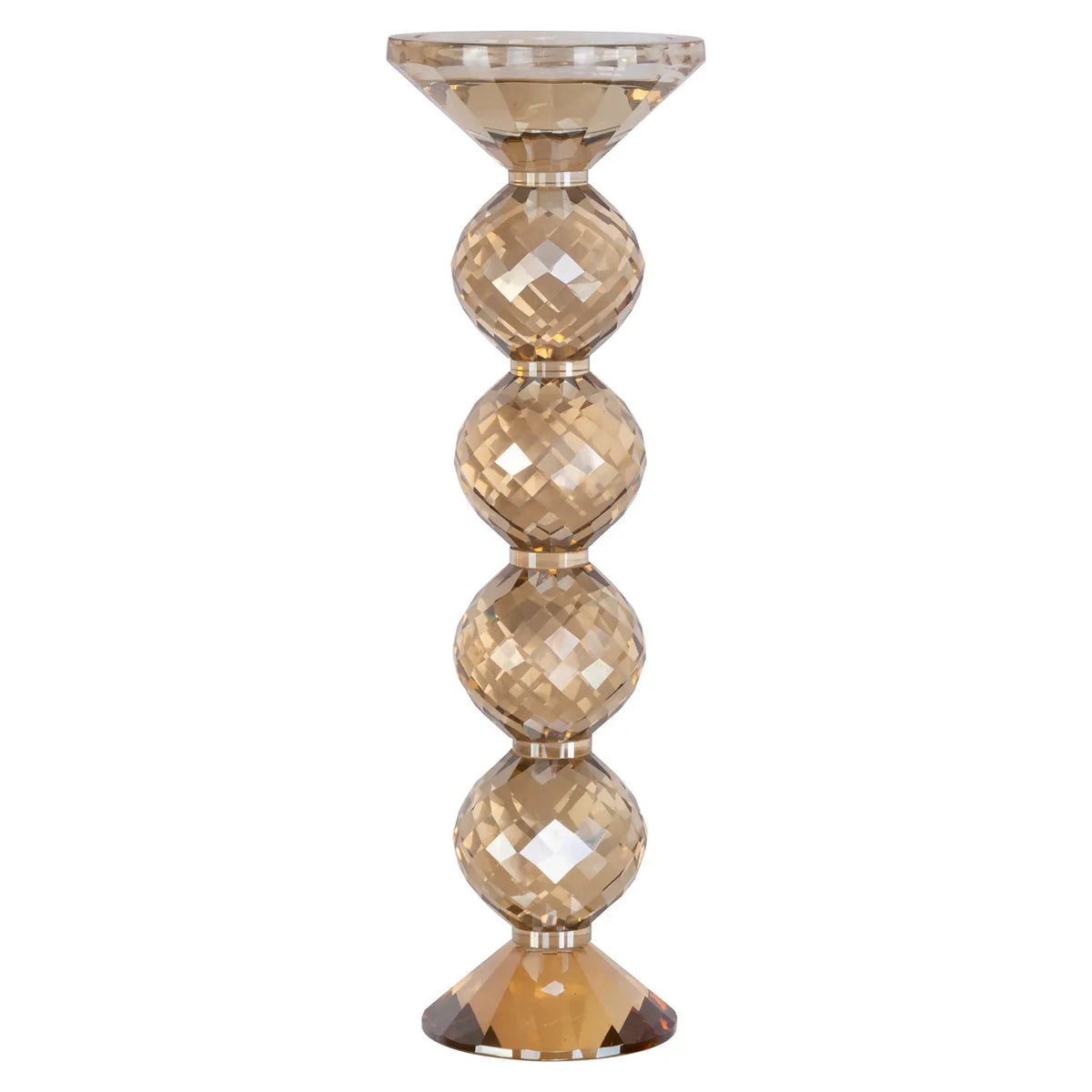 Richmond Interiors Channah Champagne Gold Crystal Candle Holder Large