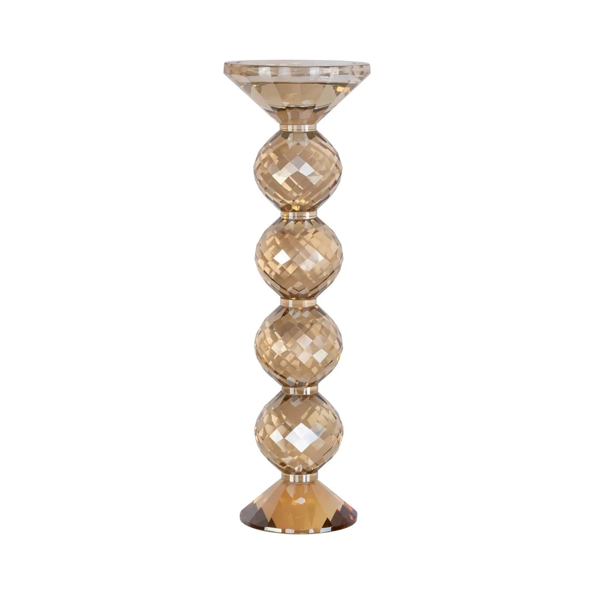 Richmond Interiors Channah Champagne Gold Crystal Candle Holder Large