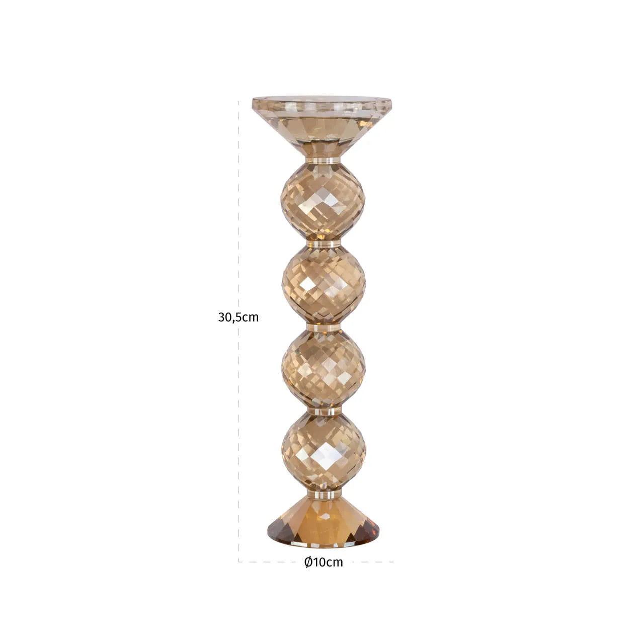 Richmond Interiors Channah Champagne Gold Crystal Candle Holder Large
