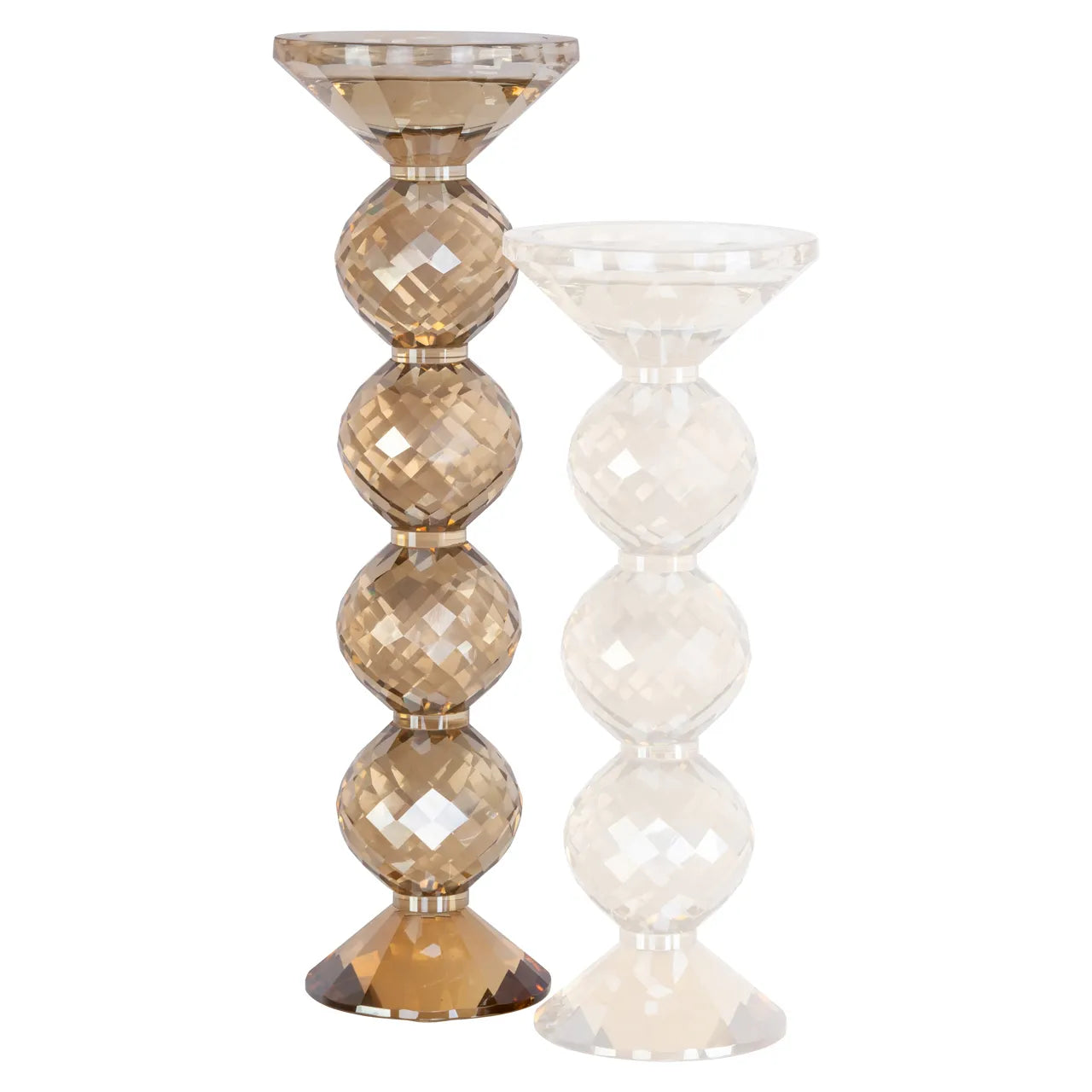 Richmond Interiors Channah Champagne Gold Crystal Candle Holder Large