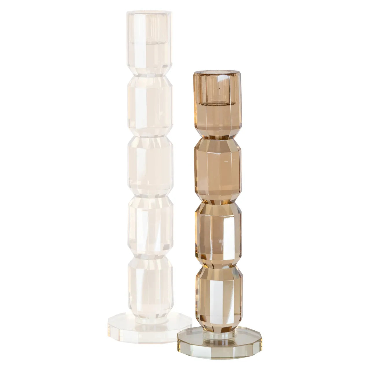 Richmond Interiors Dita Champagne Gold Crystal Candle Holder Small