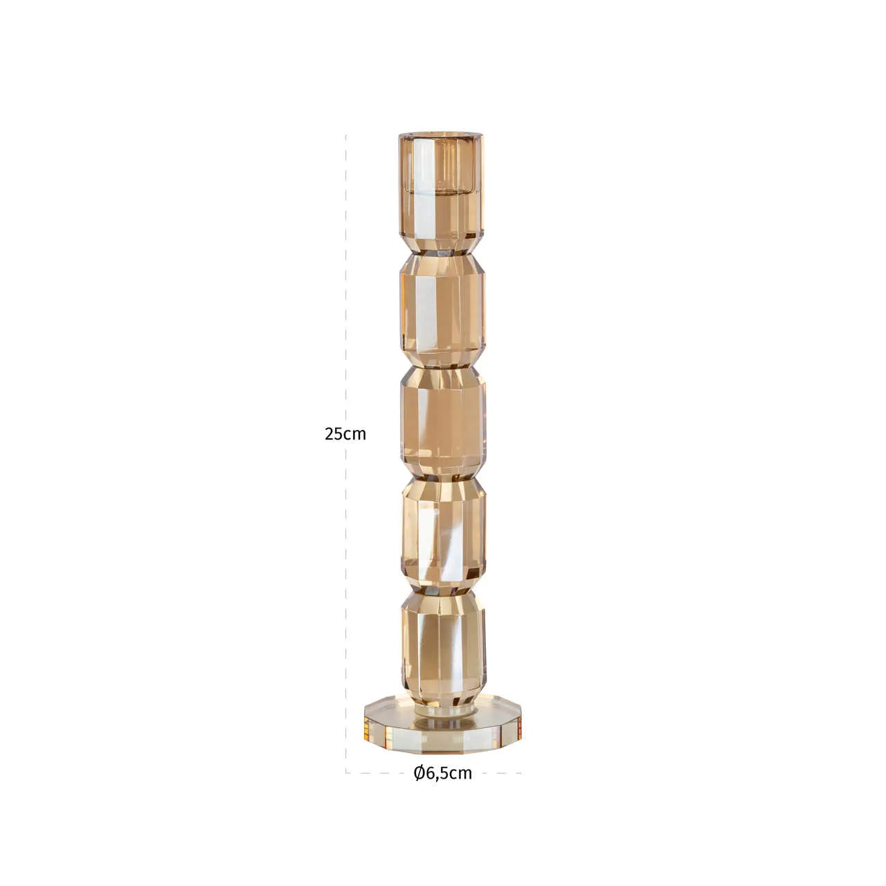 Richmond Interiors Dita Champagne Gold Crystal Candle Holder Large