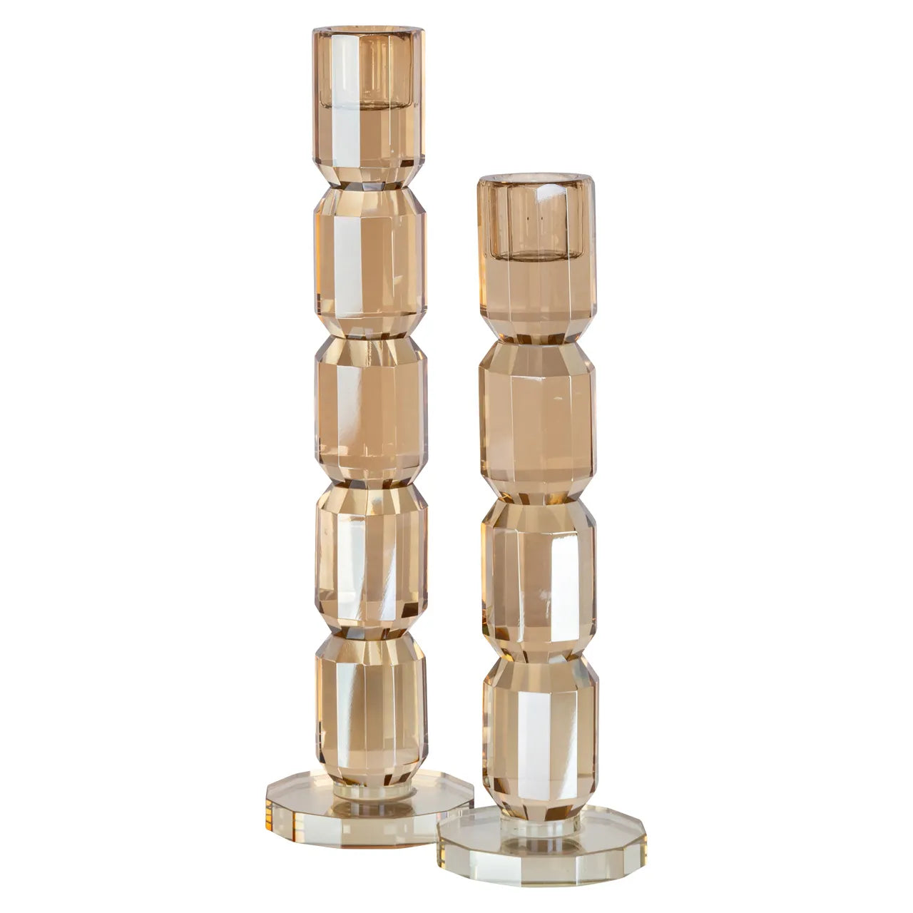 Richmond Interiors Dita Champagne Gold Crystal Candle Holder Large