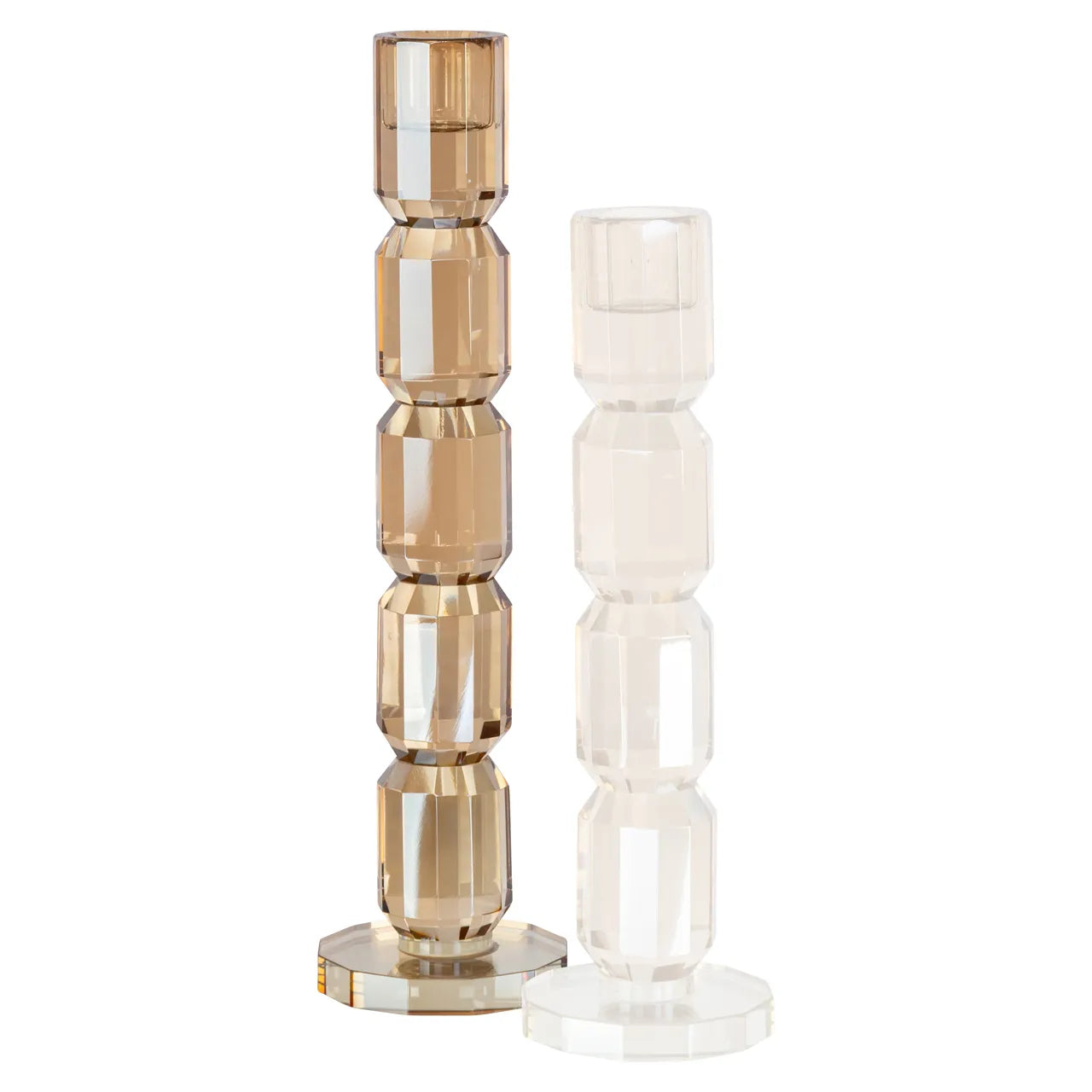 Richmond Interiors Dita Champagne Gold Crystal Candle Holder Large