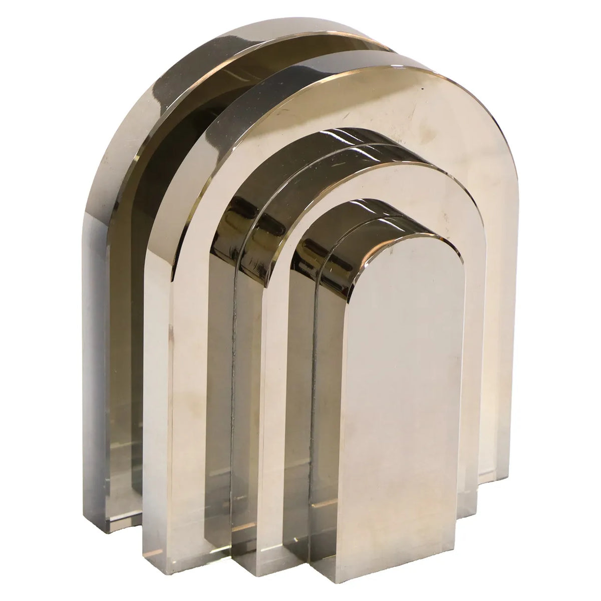 Richmond Interiors Rosy Smoky Grey Glass Bookends