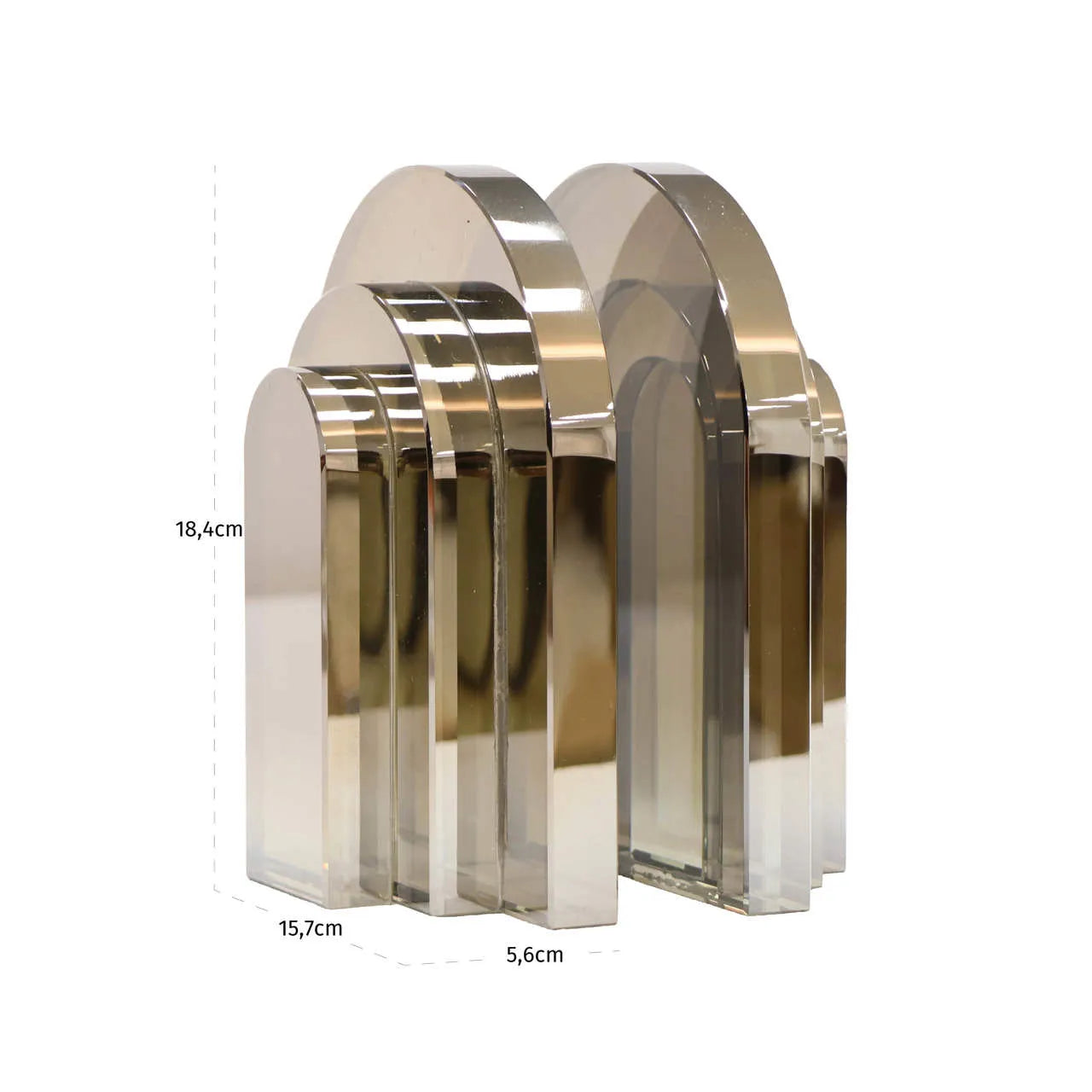 Richmond Interiors Rosy Smoky Grey Glass Bookends