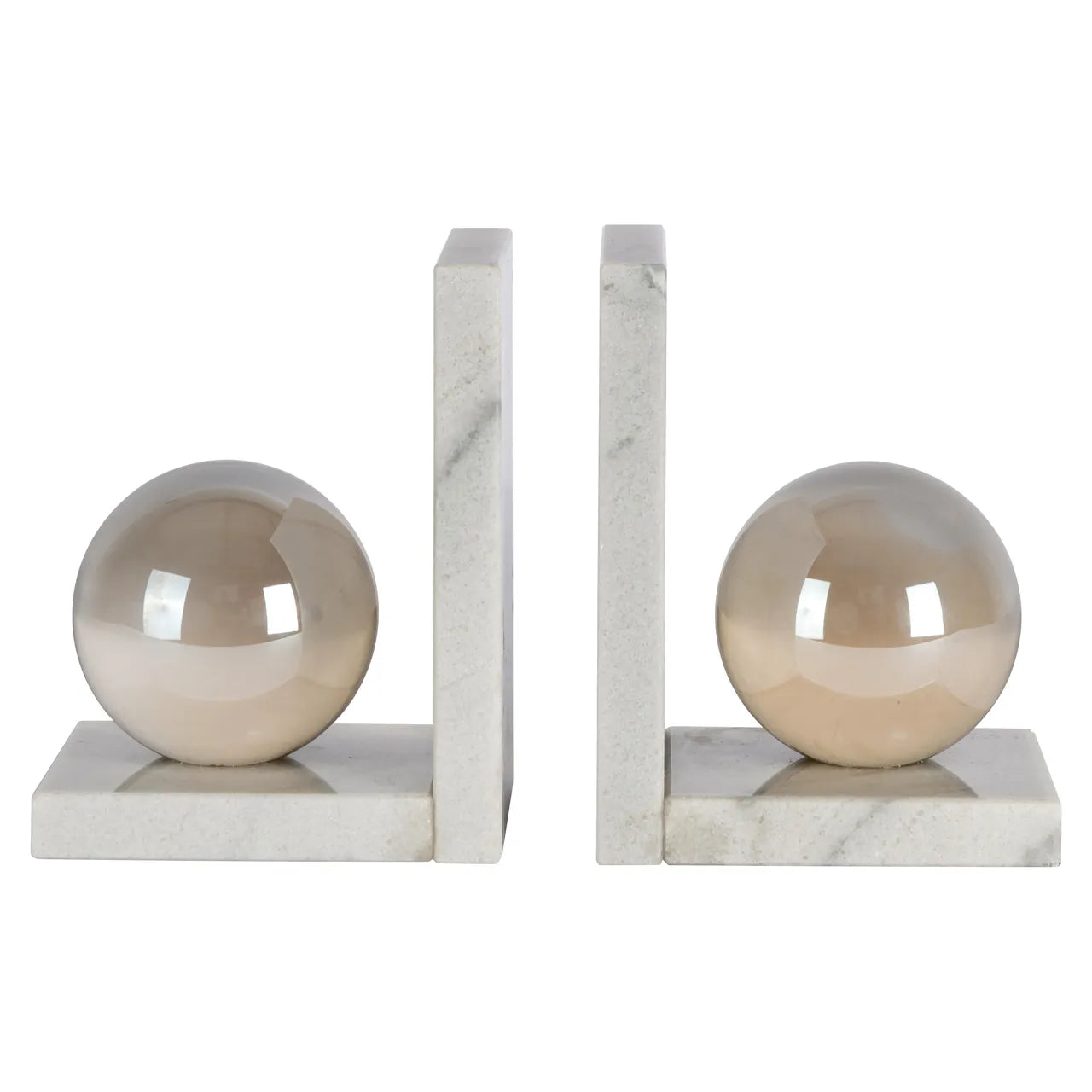 Richmond Interiors Lulu White Marble & Crystal Bookends