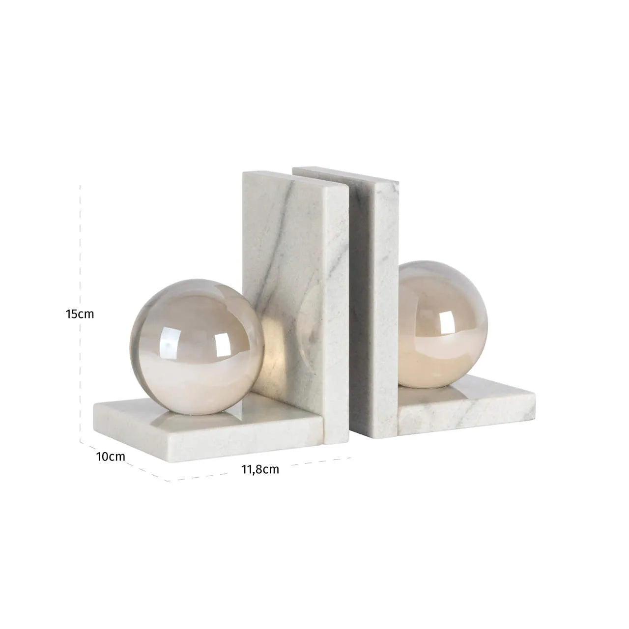 Richmond Interiors Lulu White Marble & Crystal Bookends