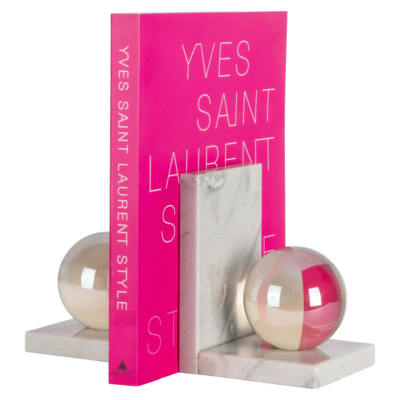 Richmond Interiors Lulu White Marble & Crystal Bookends