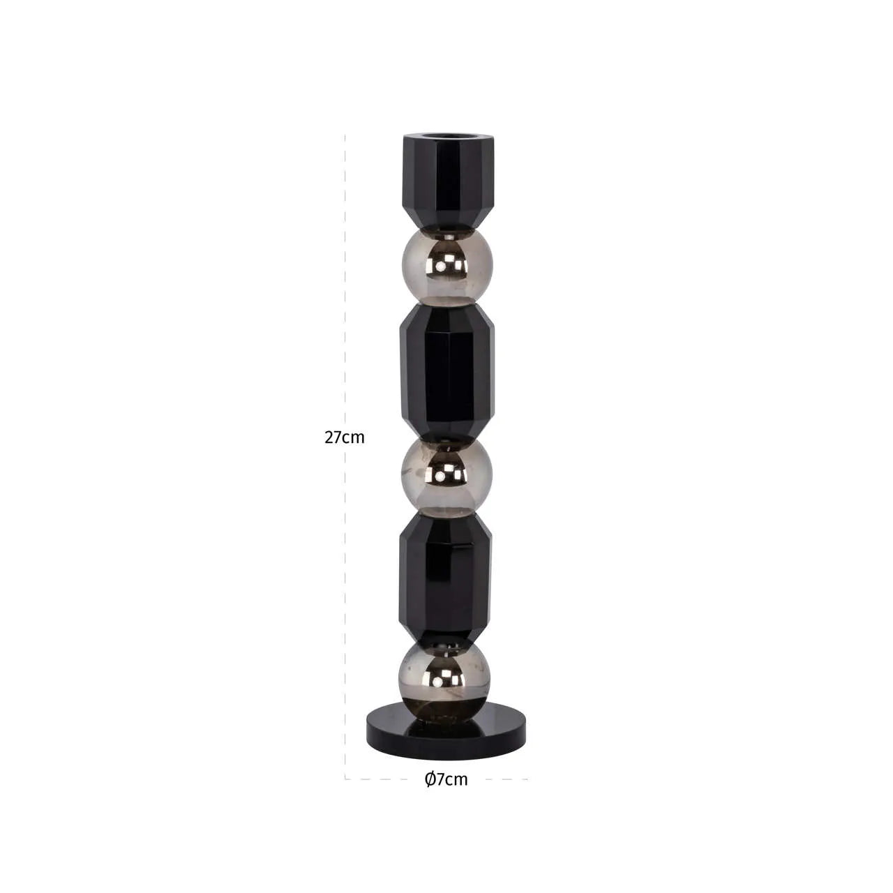 Richmond Interiors Jessy Black Crystal Candle Holder Small