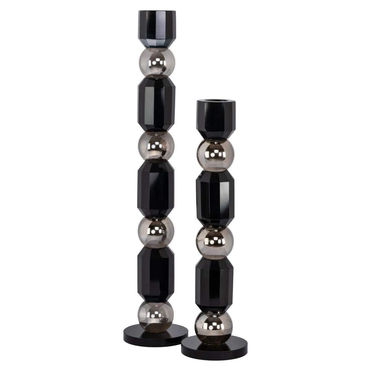 Richmond Interiors Jessy Black Crystal Candle Holder Small