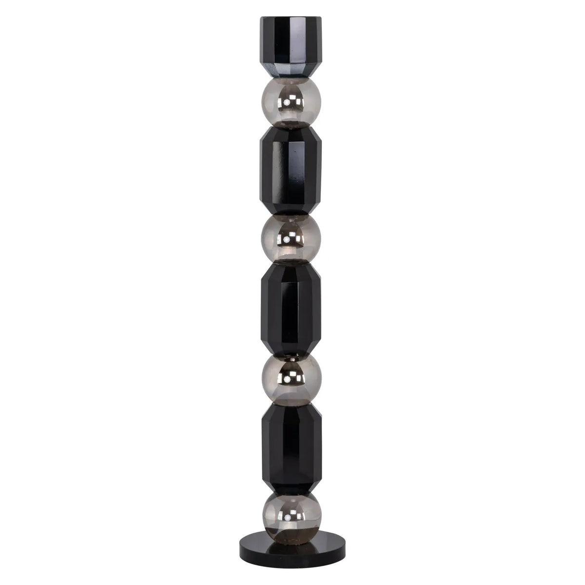 Richmond Interiors Jessy Black Crystal Candle Holder Large