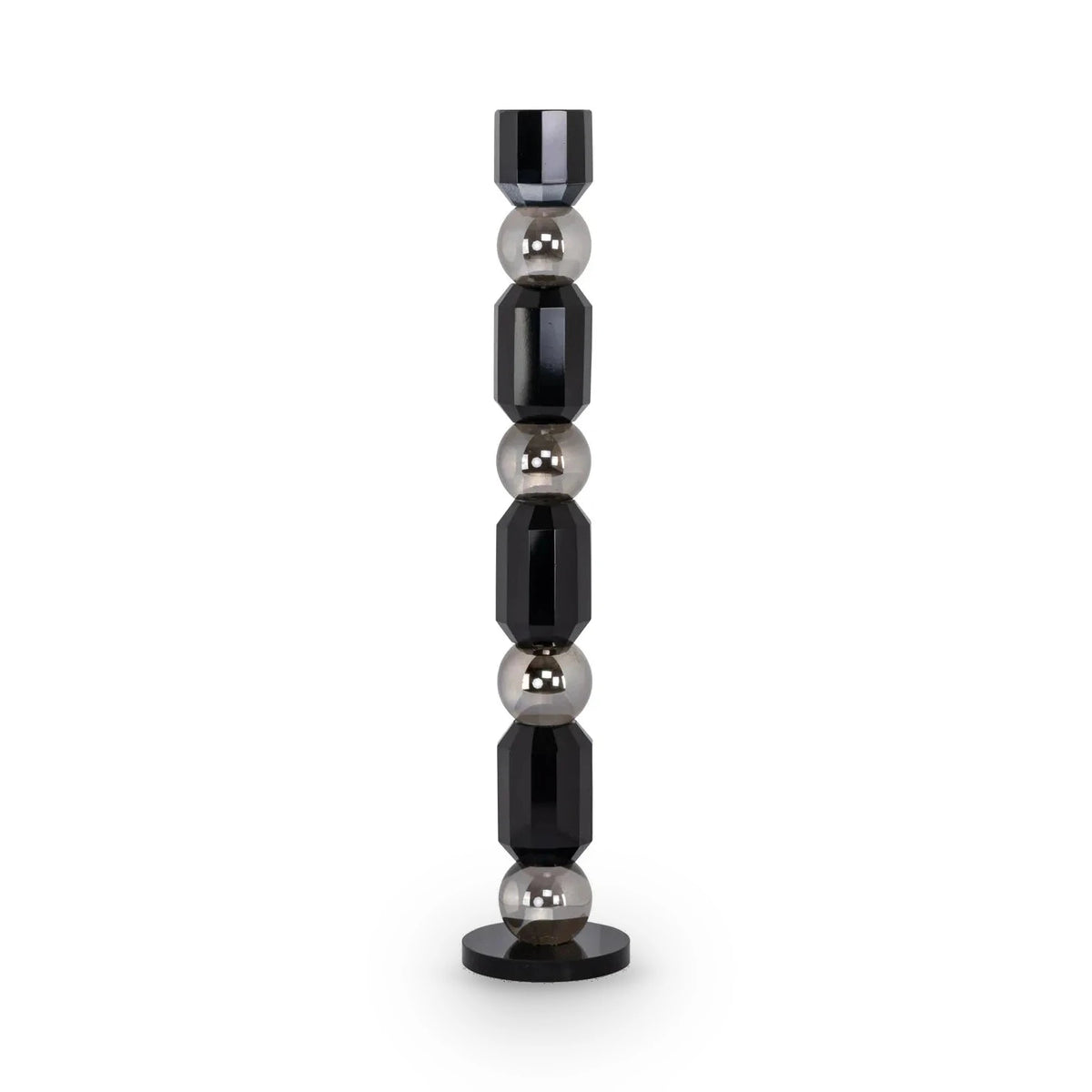 Richmond Interiors Jessy Black Crystal Candle Holder Large