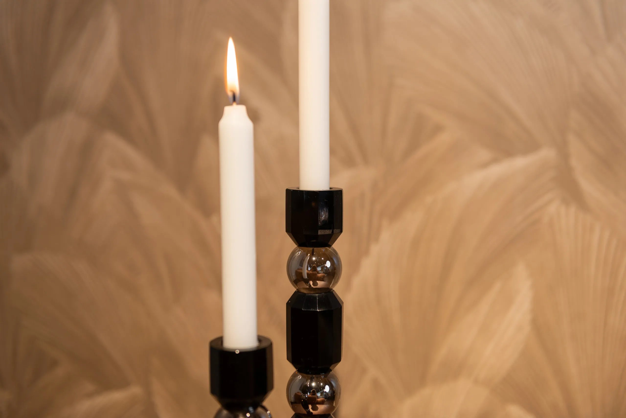 Richmond Interiors Jessy Black Crystal Candle Holder Small
