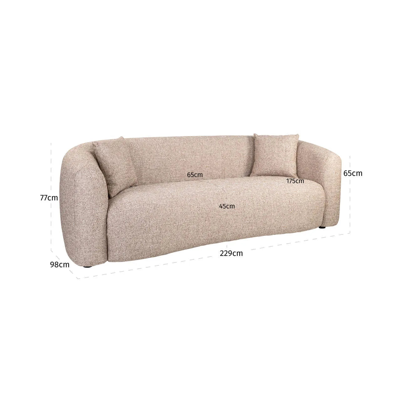 Richmond Interiors Luxandra Sand Tweed Sofa