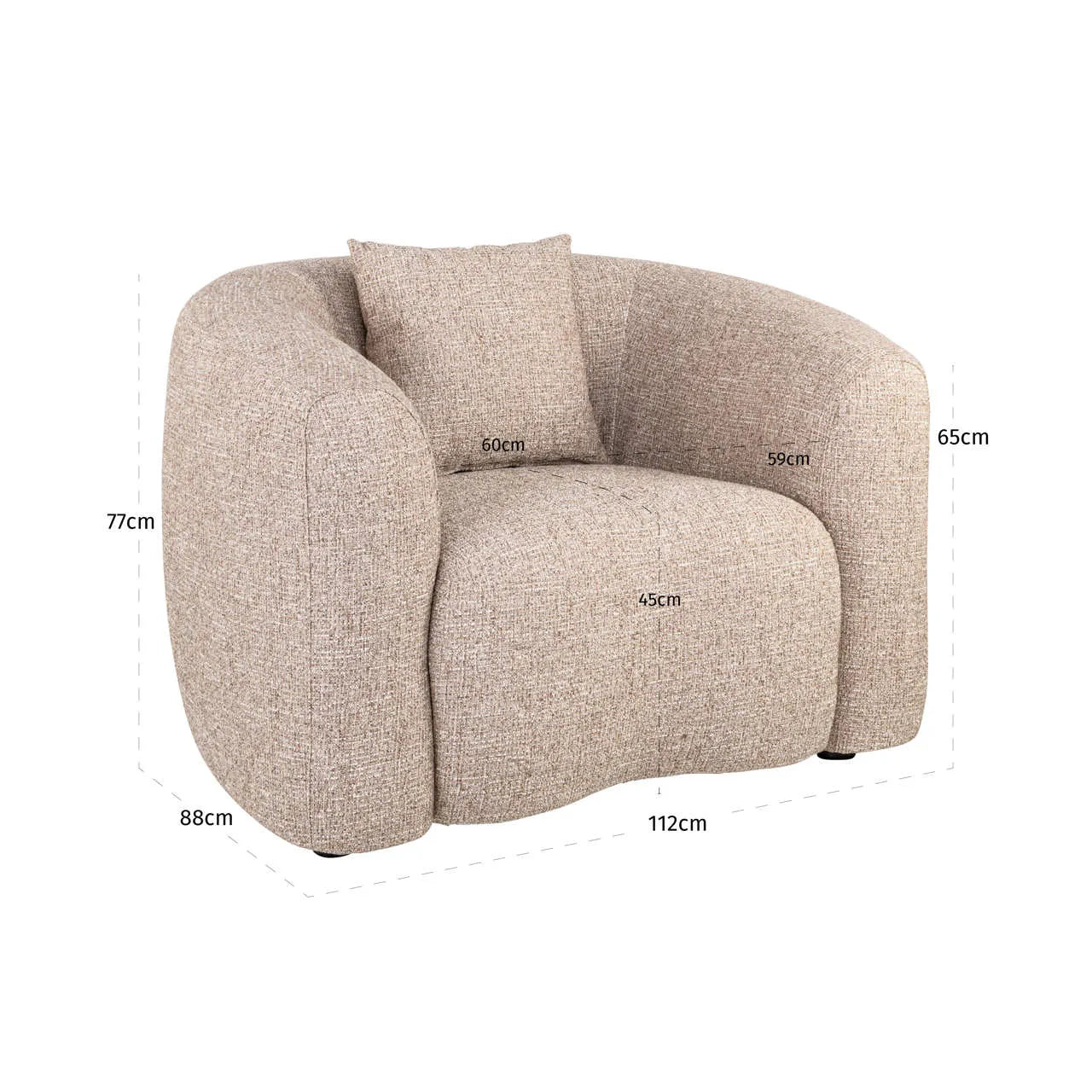 Richmond Interiors Luxandra Sand Tweed Armchair