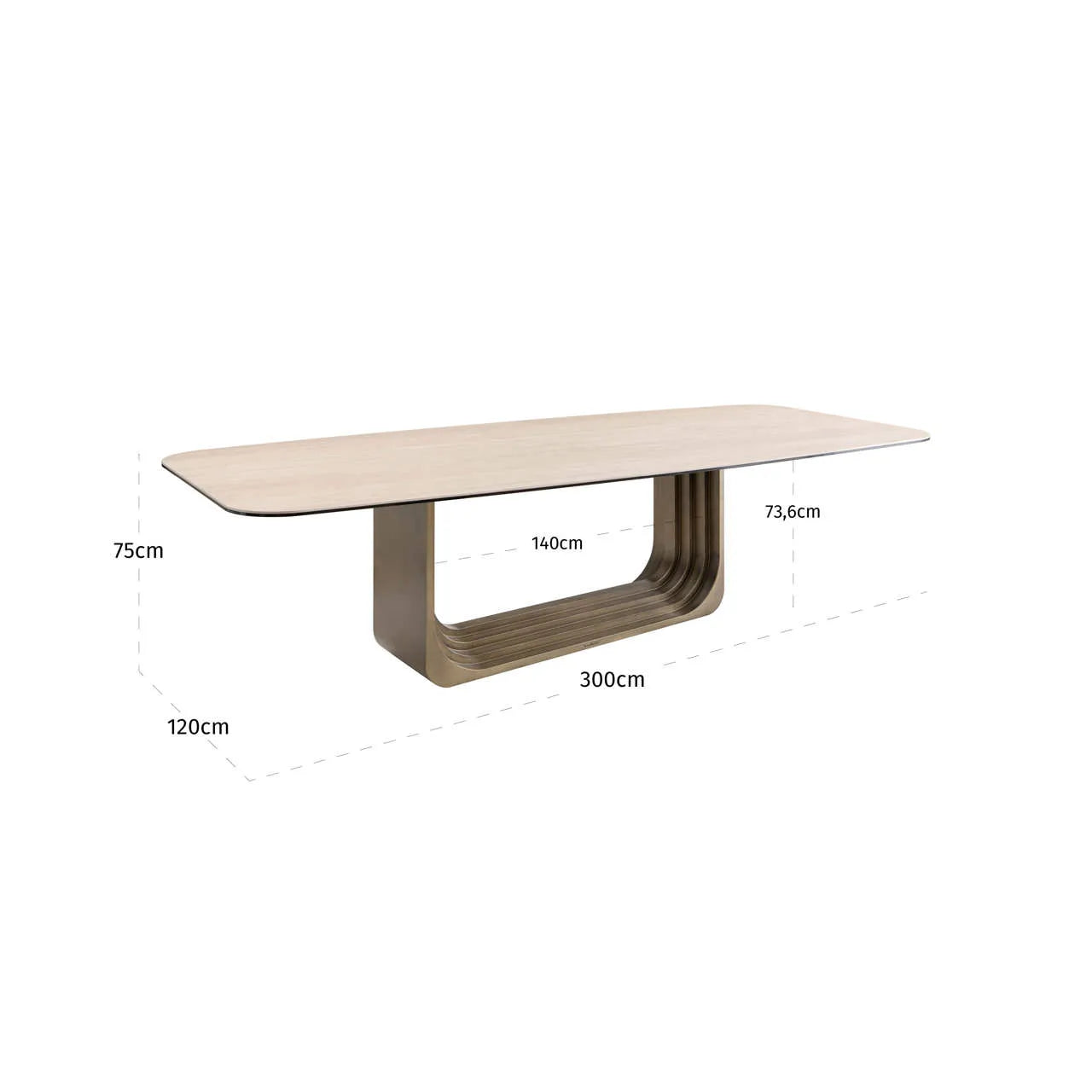 Richmond Interiors Maxfield Faux Travertine Dining Table 300cm
