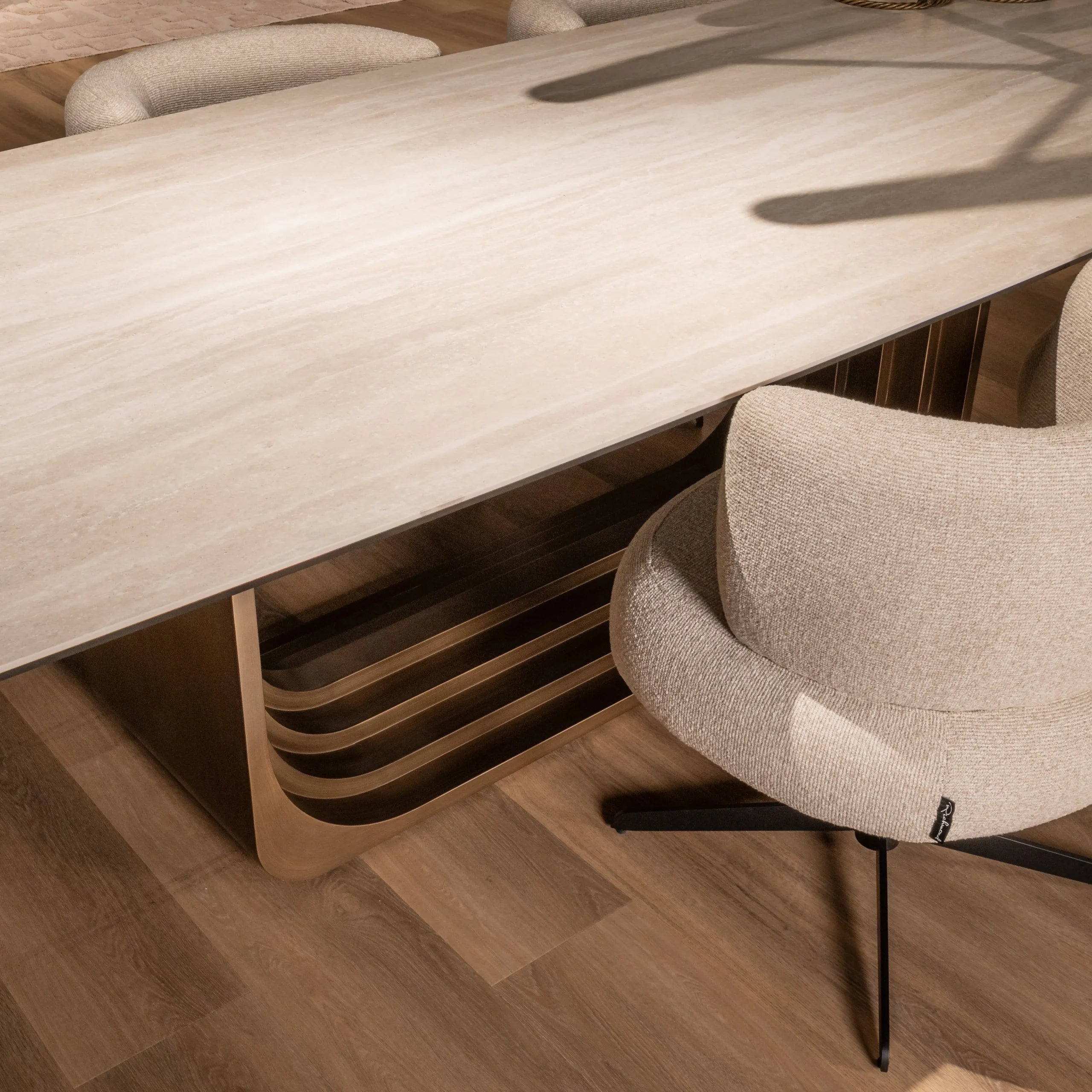 Richmond Interiors Maxfield Faux Travertine Dining Table 300cm